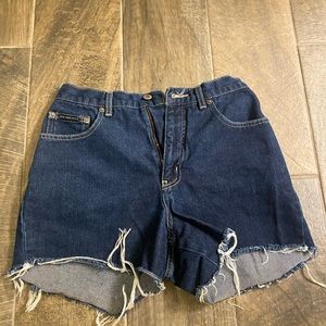 High waisted denim shorts